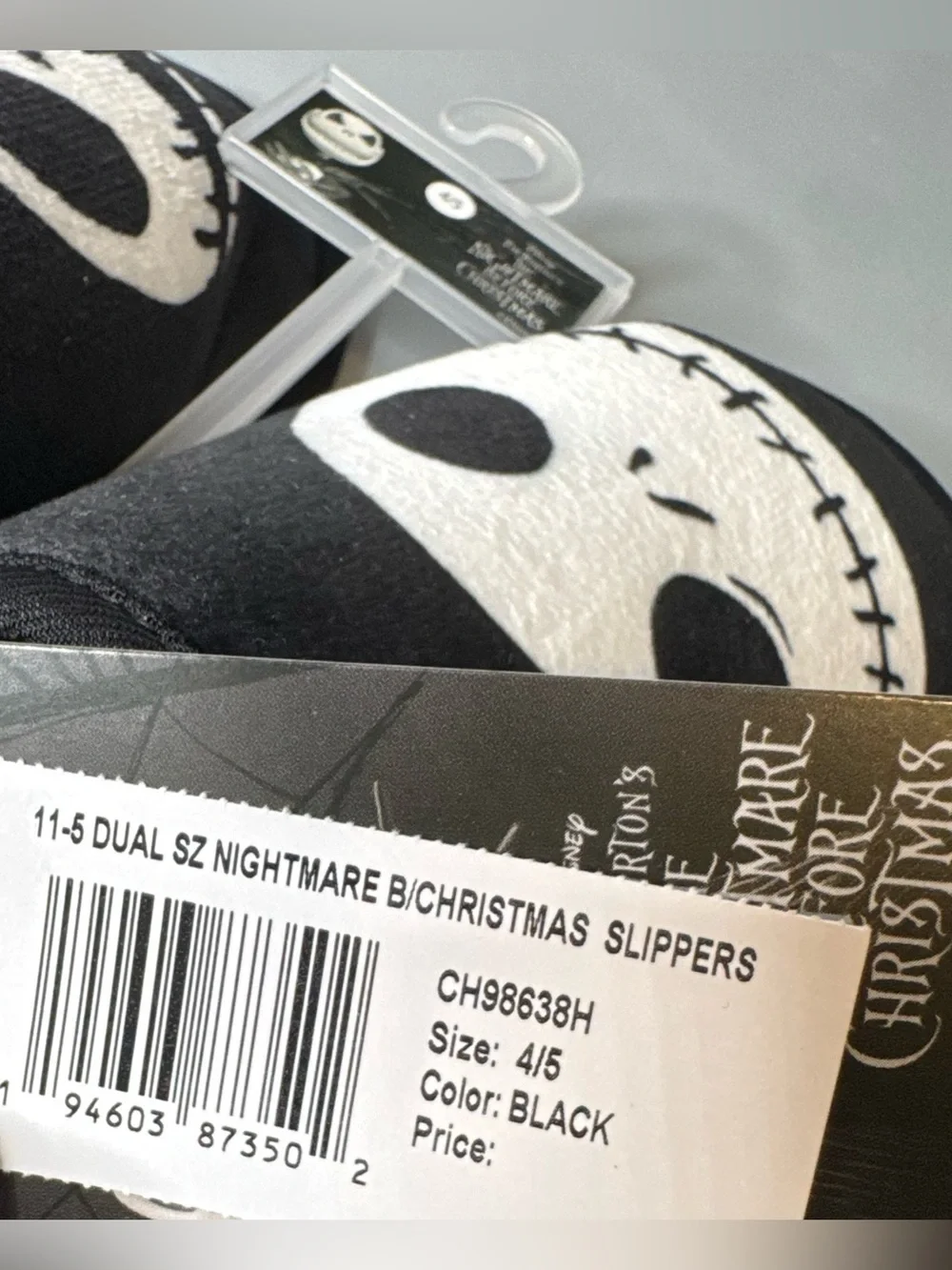The nightmare before Christmas jack skellington slip-on sole grip slippers 4/5